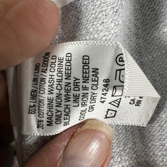 LOFT Light Gray Linen Moto Jacket XL Y2K Core Minimalist Vibe - Picture 7 of 8